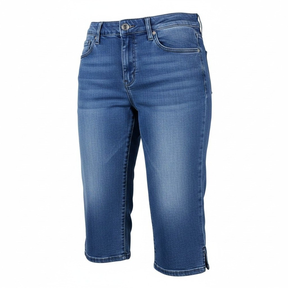 Lee Classic Fit Denim Capris Womens Medium Wash Blue Cropped Y2K Jeans 6 Petite